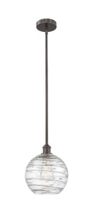 Athens Deco Swirl - 1 Light - 10 inch - Oil Rubbed Bronze - Cord hung - Mini Pendant (616-1S-OB-G1213-10)