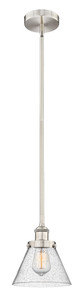 Cone - 1 Light - 8 inch - Brushed Satin Nickel - Cord hung - Mini Pendant (616-1SH-SN-G44-LED)