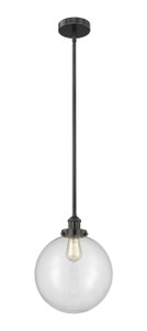 Beacon - 1 Light - 12 inch - Matte Black - Cord hung - Mini Pendant (616-1SH-BK-G202-12)