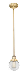 Beacon - 1 Light - 6 inch - Brushed Brass - Cord hung - Mini Pendant (616-1SH-BB-G202-6-LED)