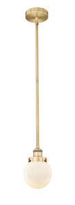 Beacon - 1 Light - 6 inch - Brushed Brass - Cord hung - Mini Pendant (616-1SH-BB-G201-6-LED)
