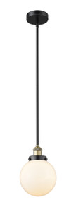 Beacon - 1 Light - 8 inch - Black Antique Brass - Cord hung - Mini Pendant (616-1SH-BAB-G201-8)