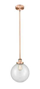 Beacon - 1 Light - 10 inch - Antique Copper - Cord hung - Mini Pendant (616-1SH-AC-G202-10-LED)