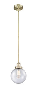 Beacon - 1 Light - 8 inch - Antique Brass - Cord hung - Mini Pendant (616-1SH-AB-G204-8)