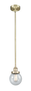 Beacon - 1 Light - 6 inch - Antique Brass - Cord hung - Mini Pendant (616-1SH-AB-G204-6-LED)