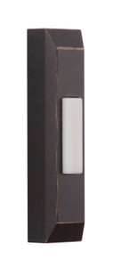 Surface Mount LED Lighted Push Button, Thin Rectangle Profile in Antique Bronze (PB5004-AZ)