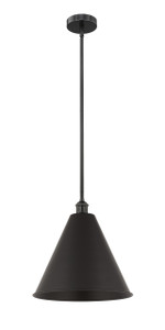 Berkshire - 1 Light - 16 inch - Matte Black - Cord hung - Mini Pendant (616-1S-BK-MBC-16-BK)