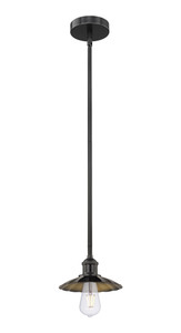 Scallop - 1 Light - 8 inch - Matte Black - Stem Hung - Mini Pendant (616-1S-BK-M17-BK)