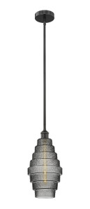 Cascade - 1 Light - 8 inch - Matte Black - Cord hung - Mini Pendant (616-1S-BK-G673-8)