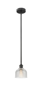 Dayton - 1 Light - 6 inch - Matte Black - Cord hung - Mini Pendant (616-1S-BK-G412-LED)