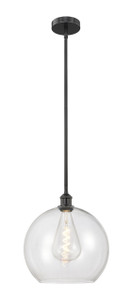 Athens - 1 Light - 14 inch - Matte Black - Cord hung - Pendant (616-1S-BK-G122-14)