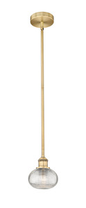 Ithaca - 1 Light - 6 inch - Brushed Brass - Cord hung - Mini Pendant (616-1S-BB-G555-6CL)