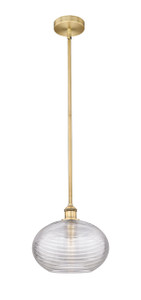 Ithaca - 1 Light - 12 inch - Brushed Brass - Cord hung - Mini Pendant (616-1S-BB-G555-12CL)