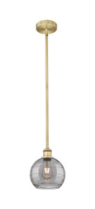 Athens Deco Swirl - 1 Light - 8 inch - Brushed Brass - Cord hung - Mini Pendant (616-1S-BB-G1213-8SM)