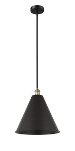 Berkshire - 1 Light - 16 inch - Black Antique Brass - Cord hung - Mini Pendant (616-1S-BAB-MBC-16-BK-LED)