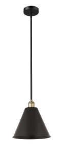 Berkshire - 1 Light - 12 inch - Black Antique Brass - Cord hung - Mini Pendant (616-1S-BAB-MBC-12-BK-LED)