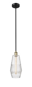 Windham - 1 Light - 7 inch - Black Antique Brass - Cord hung - Mini Pendant (616-1S-BAB-G684-7)