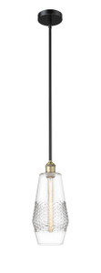 Windham - 1 Light - 7 inch - Black Antique Brass - Cord hung - Mini Pendant (616-1S-BAB-G682-7)