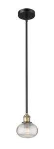 Ithaca - 1 Light - 6 inch - Black Antique Brass - Cord hung - Mini Pendant (616-1S-BAB-G555-6CL)