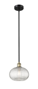 Ithaca - 1 Light - 10 inch - Black Antique Brass - Cord hung - Mini Pendant (616-1S-BAB-G555-10CL)