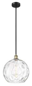 Athens Water Glass - 1 Light - 13 inch - Black Antique Brass - Cord hung - Pendant (616-1S-BAB-G1215-14)