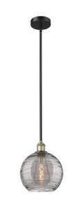 Athens Deco Swirl - 1 Light - 10 inch - Black Antique Brass - Cord hung - Mini Pendant (616-1S-BAB-G1213-10SM)