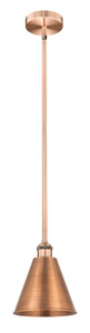 Berkshire - 1 Light - 8 inch - Antique Copper - Cord hung - Mini Pendant (616-1S-AC-MBC-8-AC)