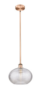 Ithaca - 1 Light - 12 inch - Antique Copper - Cord hung - Mini Pendant (616-1S-AC-G555-12CL)