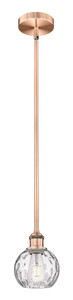 Athens Water Glass - 1 Light - 6 inch - Antique Copper - Cord hung - Mini Pendant (616-1S-AC-G1215-6-LED)