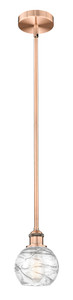 Athens Deco Swirl - 1 Light - 6 inch - Antique Copper - Cord hung - Mini Pendant (616-1S-AC-G1213-6)