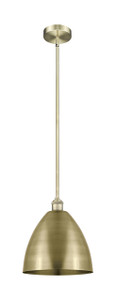 Bristol - 1 Light - 12 inch - Antique Brass - Cord hung - Mini Pendant (616-1S-AB-MBD-12-AB)