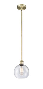 Athens - 1 Light - 8 inch - Antique Brass - Cord hung - Mini Pendant (616-1S-AB-G124-8-LED)