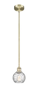 Athens Water Glass - 1 Light - 6 inch - Antique Brass - Cord hung - Mini Pendant (616-1S-AB-G1215-6-LED)