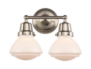 Olean - 2 Light - 15 inch - Brushed Satin Nickel - Bath Vanity Light (623-2W-SN-G321)