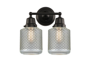 Stanton - 2 Light - 14 inch - Matte Black - Bath Vanity Light (623-2W-BK-G262)