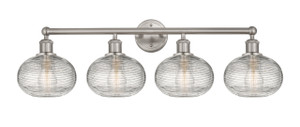 Ithaca - 4 Light - 35 inch - Satin Nickel - Bath Vanity Light (616-4W-SN-G555-8CL) Ithaca - 4 Light - 35 inch - Satin Nickel - Bath Vanity Light (616-4W-SN-G555-8CL)