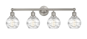 Athens Deco Swirl - 4 Light - 33 inch - Brushed Satin Nickel - Bath Vanity Light (616-4W-SN-G1213-6)