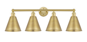 Berkshire - 4 Light - 35 inch - Satin Gold - Bath Vanity Light (616-4W-SG-MBC-8-SG)