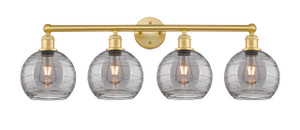 Athens Deco Swirl - 4 Light - 35 inch - Satin Gold - Bath Vanity Light (616-4W-SG-G1213-8SM)