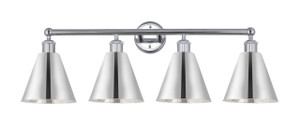 Berkshire - 4 Light - 35 inch - Polished Chrome - Bath Vanity Light (616-4W-PC-MBC-8-PC)