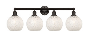 White Mouchette - 4 Light - 35 inch - Oil Rubbed Bronze - Bath Vanity Light (616-4W-OB-G1216-8WM)