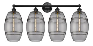 Vaz - 4 Light - 35 inch - Matte Black - Bath Vanity Light (616-4W-BK-G557-8SM)