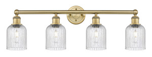 Bridal Veil - 4 Light - 32 inch - Brushed Brass - Bath Vanity Light (616-4W-BB-G559-5SDY)