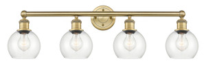 Athens - 4 Light - 33 inch - Brushed Brass - Bath Vanity Light (616-4W-BB-G122-6)