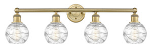 Athens Deco Swirl - 4 Light - 33 inch - Brushed Brass - Bath Vanity Light (616-4W-BB-G1213-6)