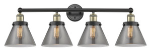 Cone - 4 Light - 35 inch - Black Antique Brass - Bath Vanity Light (616-4W-BAB-G43)
