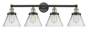 Cone - 4 Light - 35 inch - Black Antique Brass - Bath Vanity Light (616-4W-BAB-G42)