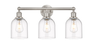 Bella - 3 Light - 24 inch - Brushed Satin Nickel - Bath Vanity Light (616-3W-SN-G558-6CL)