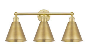 Berkshire - 3 Light - 26 inch - Satin Gold - Bath Vanity Light (616-3W-SG-MBC-8-SG)