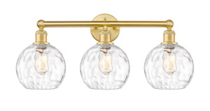Athens Water Glass - 3 Light - 26 inch - Satin Gold - Bath Vanity Light (616-3W-SG-G1215-8)